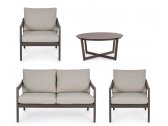Комплект лаунж мебели Garden Relax Sirenus алюминий, текстилен, олефин кофейный, серый Фото 5