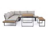 Комплект обеденной мебели Garden Relax Sven алюминий, ДПК, полиэстер антрацит, серый Фото 2