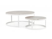 Комплект кофейных столиков Garden Relax Talunas алюминий, керамика белый Фото 2
