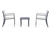 Комплект лаунж мебели Garden Relax Auri сталь, текстилен, закаленное стекло антрацит, светло-серый Фото 3