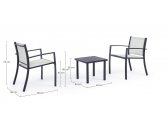Комплект лаунж мебели Garden Relax Auri сталь, текстилен, закаленное стекло антрацит, светло-серый Фото 2