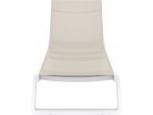 Шезлонг-лежак металлический Siesta Contract Tropic стеклопластик, алюминий, текстилен белый, бежевый Фото 9