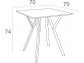 Стол пластиковый Siesta Contract Max Table 70 пластик, HPL белый Фото 2