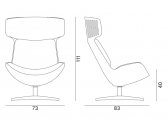Кресло мягкое с высокой спинкой Quadrifoglio Cleopas алюминий, стеклопластик, ткань Фото 2