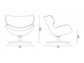 Кресло мягкое Quadrifoglio Cleopas алюминий, стеклопластик, ткань Фото 3