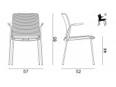 Кресло с мягким сиденьем Quadrifoglio Close сталь, полипропилен, ткань Фото 2