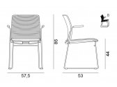 Кресло на полозьях с обивкой Quadrifoglio Close сталь, полипропилен, ткань Фото 2