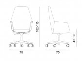 Кресло офисное на колесах Quadrifoglio Dune алюминий, ткань Фото 2