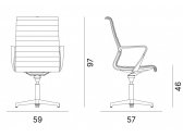 Кресло офисное вращающееся Quadrifoglio Dinamica Soft алюминий, ткань белый Фото 2