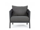 Кресло плетеное с подушкой Garden Relax Florencia алюминий, роуп, олефин антрацит Фото 4