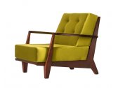 Кресло деревянное мягкое Morelato Daphne вишня, ткань Фото 5