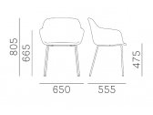 Кресло с обивкой PEDRALI Babila XL сталь, полипропилен, ткань, пенополиуретан Фото 2