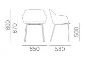 Кресло с обивкой PEDRALI Babila XL сталь, переработанный полипропилен, ткань, пенополиуретан Фото 2