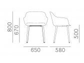 Кресло с обивкой PEDRALI Babila XL сталь, ясень, переработанный полипропилен, ткань, пенополиуретан Фото 2