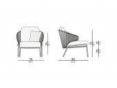 Лаунж-кресло плетеное MANUTTI Radoc сталь, роуп, ткань Фото 2