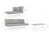 Комплект металлической лаунж мебели Garden Relax Althea алюминий, керамика, ткань белый, серый Фото 2