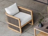Кресло плетеное с подушкой SNOC Coronado тик, алюминий, роуп, sunbrella Фото 1