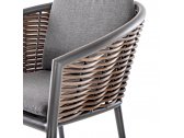 Кресло плетеное с подушками Grattoni Muses алюминий, роуп, олефин антрацит, темно-серый Фото 5