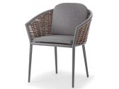 Кресло плетеное с подушками Grattoni Muses алюминий, роуп, олефин антрацит, темно-серый Фото 1