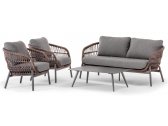 Комплект лаунж мебели Grattoni Bari алюминий, роуп, олефин антрацит, темно-коричневый, темно-серый Фото 1