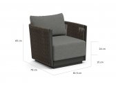Кресло плетеное с подушкой SNOC Paxton алюминий, роуп, ткань Фото 2