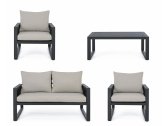 Комплект металлической лаунж мебели Garden Relax Captiva алюминий, роуп, ткань антрацит, светло-серый Фото 6