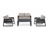 Комплект металлической лаунж мебели Garden Relax Captiva алюминий, роуп, ткань антрацит, светло-серый Фото 3