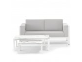 Комплект мягкой мебели Grattoni Creta алюминий, ткань белый, светло-серый Фото 1
