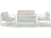 Комплект мягкой мебели Grattoni Capri алюминий, олефин белый, светло-серый Фото 1