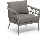 Кресло плетеное с подушкой SNOC Muse алюминий, роуп, ткань серебристый Фото 1