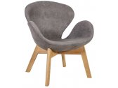 Кресло с обивкой Beon Swan Wood Legs (Arne Jacobsen) A062 дерево, кашемир натуральный, серый Фото 1