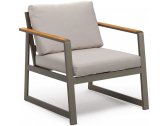 Кресло мягкое с подушкой SNOC Willow алюминий, тик, ткань Фото 1