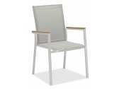 Кресло текстиленовое BraFab Sater алюминий, тик, текстилен белый, серый Фото 1
