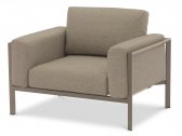 Кресло металлическое с подушками BraFab Stockholm алюминий, ткань бежевый, коричневый Фото 1