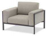 Кресло металлическое с подушками BraFab Stockholm алюминий, ткань антрацит, серый Фото 1