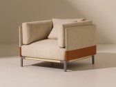 Кресло с подушками Ethimo Baia алюминий, аккойя, полиэстер, кожа серебристый, натуральный Фото 6