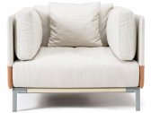 Кресло с подушками Ethimo Baia алюминий, аккойя, полиэстер, кожа серебристый, натуральный Фото 1