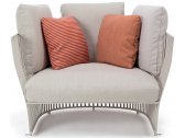 Кресло металлическое с подушками Ethimo Venexia алюминий, акрил, полиэстер белый известняк, льняной, оранжевый Фото 1