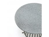 Столик кофейный каменный Ethimo Venexia алюминий, лавовый камень минеральный серый, ардезия Фото 4