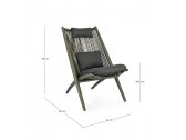 Лаунж-стул плетеный с подушками Garden Relax Aloha алюминий, роуп, полиэстер зеленый, темно-серый Фото 2