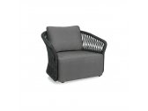 Лаунж-кресло плетеное мягкое Felicita Method алюминий, роуп, ткань антрацит Фото 3