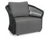 Лаунж-кресло плетеное мягкое Felicita Method алюминий, роуп, ткань антрацит Фото 1