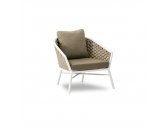 Лаунж-кресло плетеное с подушками Felicita Dub алюминий, роуп, полиэстер белый, бежевый Фото 3