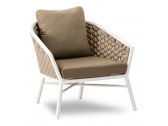 Лаунж-кресло плетеное с подушками Felicita Dub алюминий, роуп, полиэстер белый, бежевый Фото 1