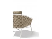Лаунж-кресло плетеное с подушками Felicita Dub алюминий, роуп, полиэстер белый, бежевый Фото 4