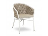 Кресло плетеное с подушкой Felicita Dub алюминий, роуп, ПВХ белый, бежевый Фото 3
