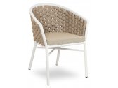 Кресло плетеное с подушкой Felicita Dub алюминий, роуп, ПВХ белый, бежевый Фото 1