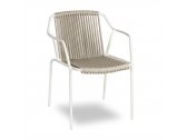 Кресло плетеное Felicita Easy алюминий, роуп белый, бежевый Фото 3