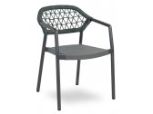 Кресло металлическое с обивкой Felicita Gaudi алюминий, роуп, ПВХ антрацит Фото 1