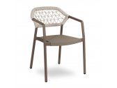 Кресло металлическое с обивкой Felicita Gaudi алюминий, роуп, ПВХ тортора, бежевый Фото 3